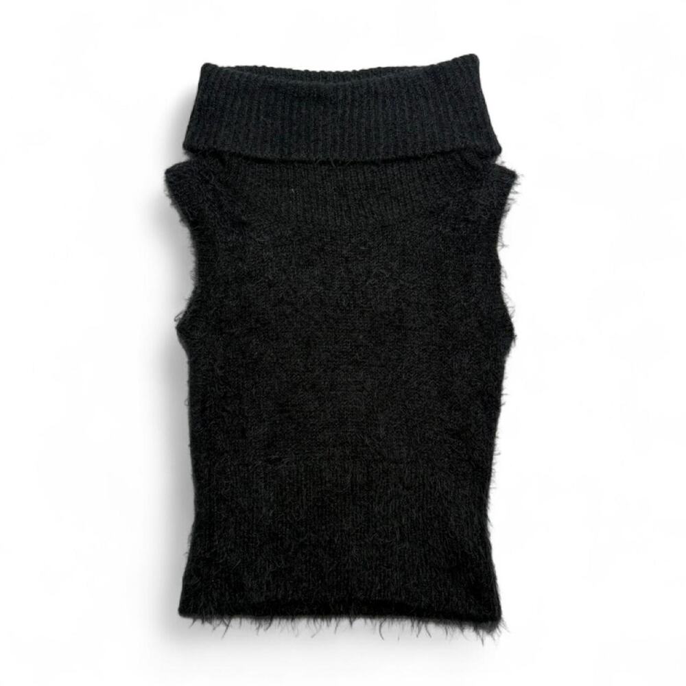 Bebe black fold over off the shoulder black fitted Y2K goingout top size Medium